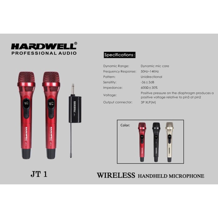 Murah Mic Wireless Hardwell JT 1 JT1 - Merah