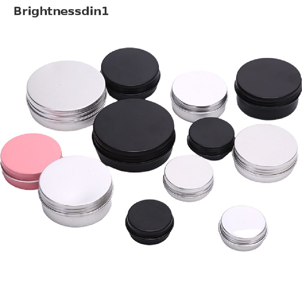 [Brightnessdin1] Kotak Penyimpanan Kaleng Mini Bulat Kosong Pot Wadah Botol Isi Ulang Candy Jars Butik