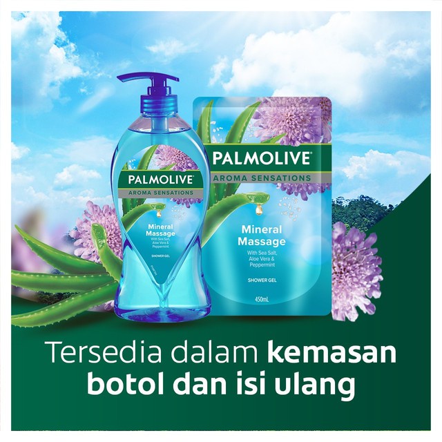 Sabun Mandi Cair Palmolive Aroma Sensations Shower Gel Mineral Massage 750ml