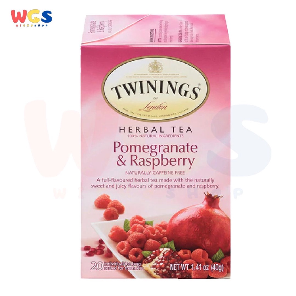 Twinings of London Pomegranate &amp; Raspberry Herbal Tea 20s x 2g