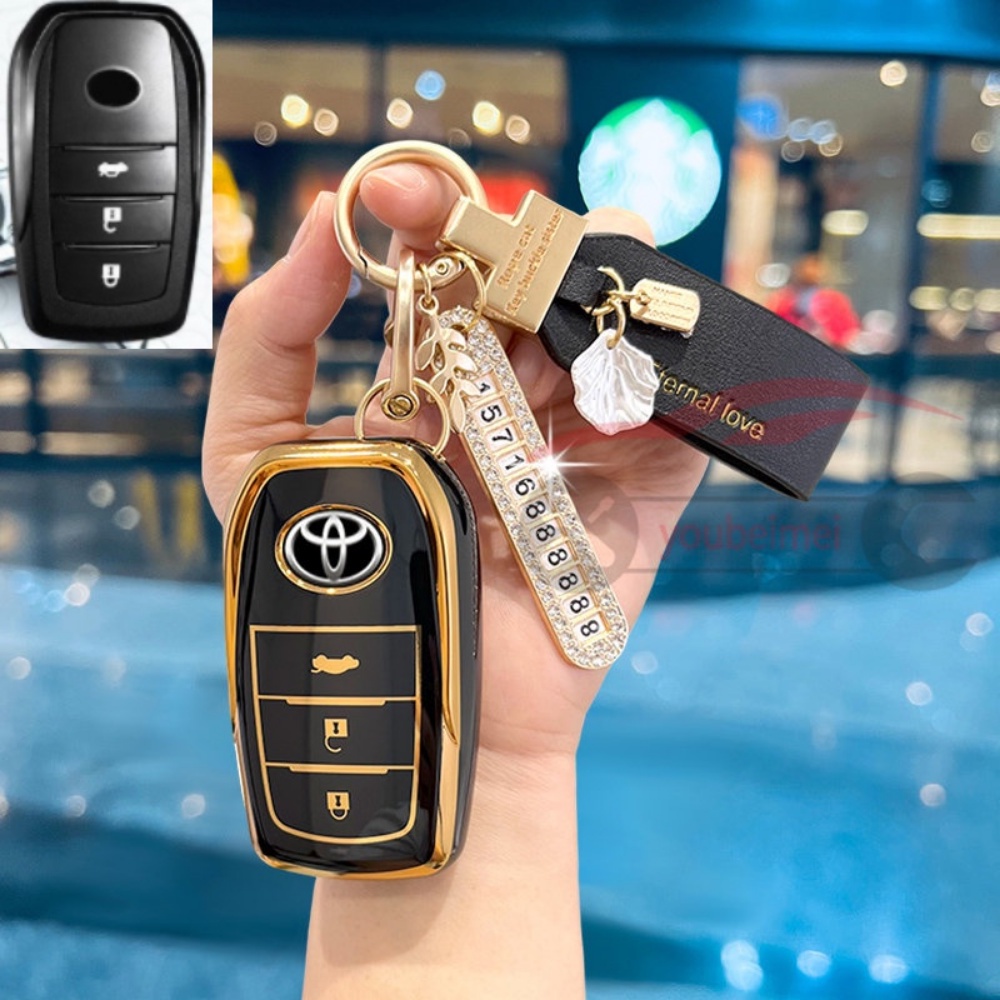 Tpu Gold Edge 2022baru Toyota Smart Key Car Remote Key Cover Case Untuk Toyota All New Fortuner 2022 Fortuner GR Fortuner Legender Sigma4 Camry