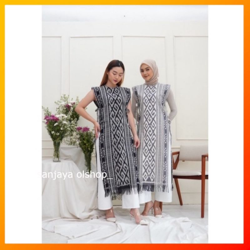 baju batik tenun Baju Tenun wanita Tunik outerr tenun wanita