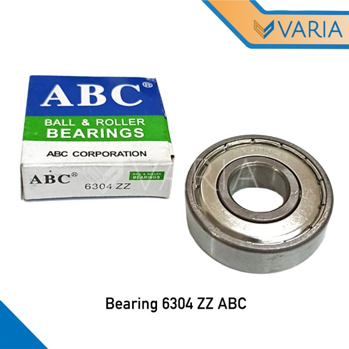 Bearing 6304 ZZ ABC 20 x 52 x 15 mm Laher Tutup Plat Besi Double