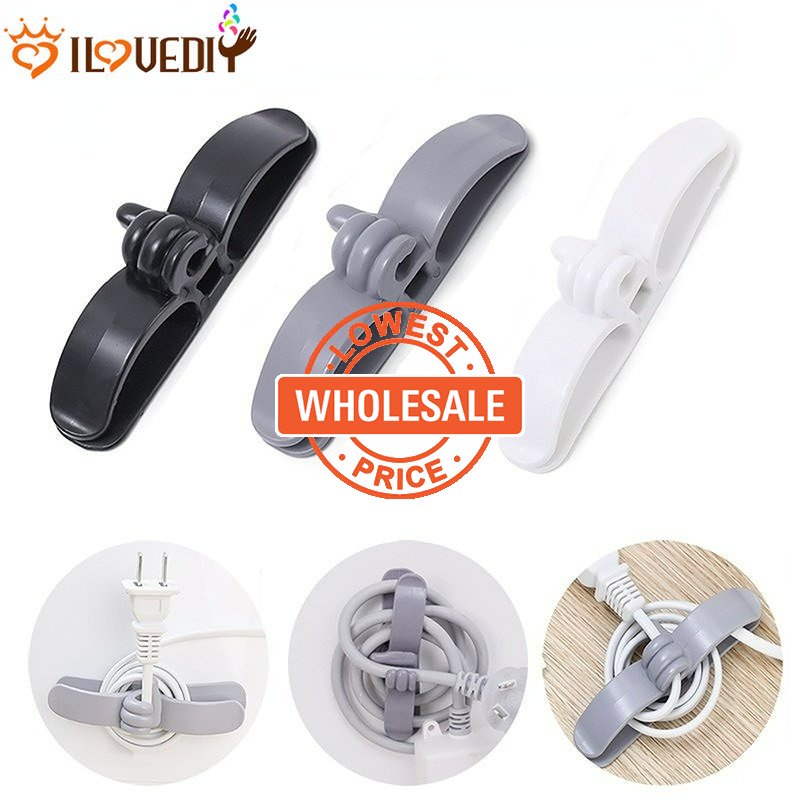 [Harga Grosir] Kait Penyimpanan Silikon Hemat Ruang Self-adhesive Item Fixing Holder Invisible Power Cord Winder Kalung Kunci Topi Rak Gantung Peralatan Plug Wire Thumb Clip