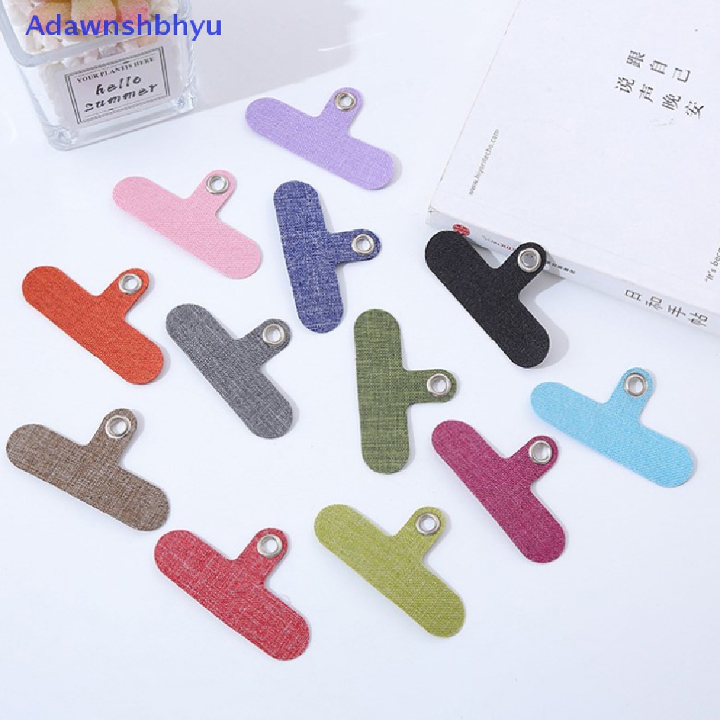 Adhyu 6Pcs Tali Telepon Lanyard Tab Gasket Pengganti Tether Denim Cloth Patch Clip ID