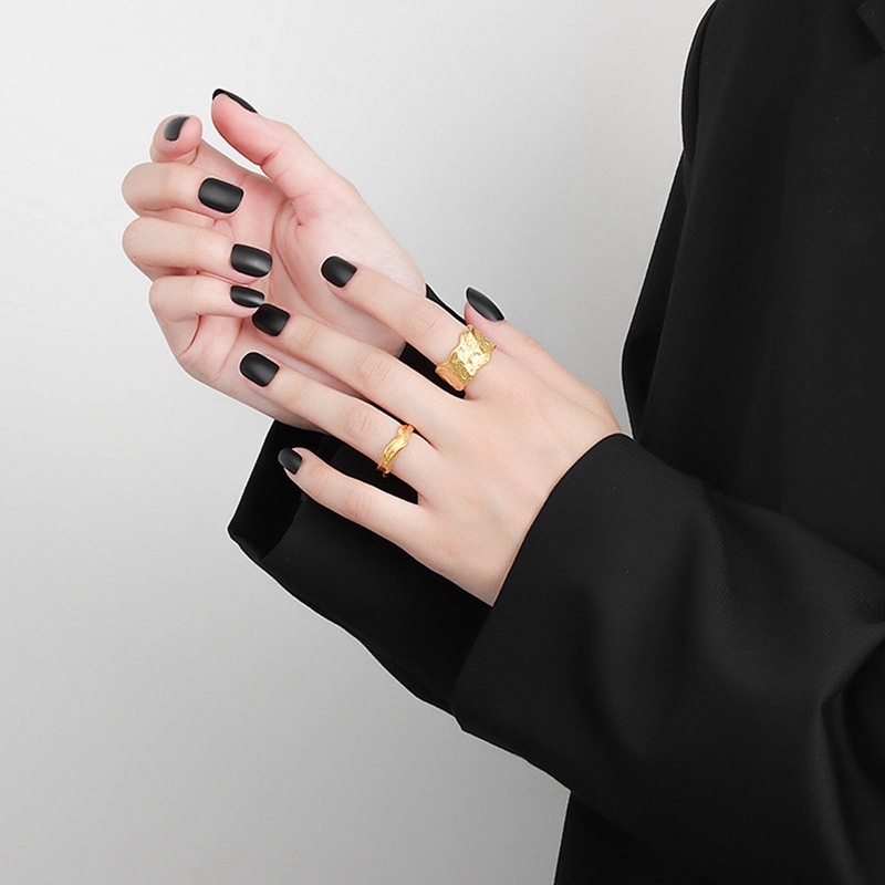 Mencegah Alergi Cincin Kawin Warna Perak Baru Kreatif Geometris Handmade Aksesoris Perhiasan Hadiah