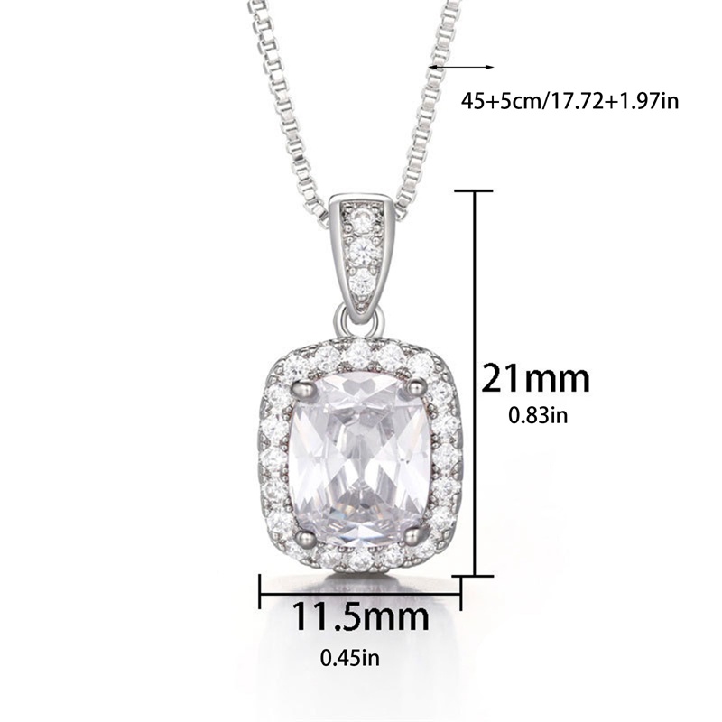 Kalung Wanita Cubic Zirconia Putih/Hijau/Ungu/Pink Yang Indah Desain Sederhana Dan Elegan Perempuan Pernikahan Perhiasan Trendi