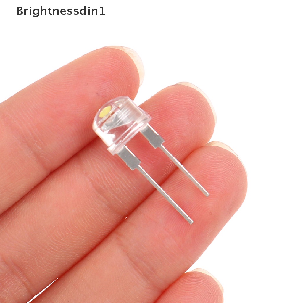 [Brightnessdin1] 20pcs LED 8mm Straw Hat Lamp Manik Putih Cahaya Dingin 0.75W Chip Besar F8MM Hight Power Hat Light-emitg Diode Butik