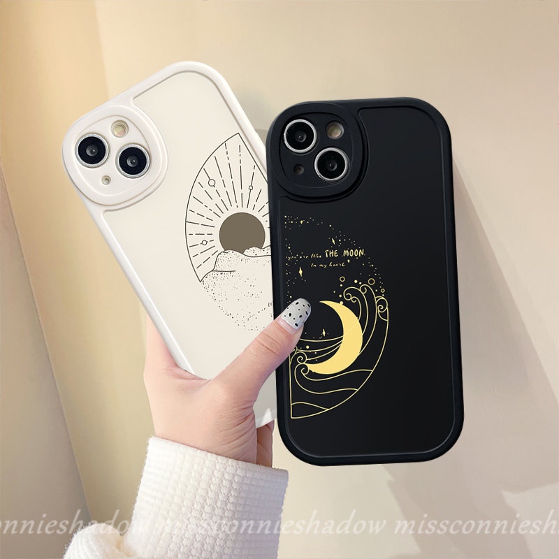 Casing Realme C53 C21Y C25Y C55 C30 C31 C30s C11 10 Pro C12 C20 C25s C15 C17 C20A C3 7i 6s 10Pro+C35 5i 6 6i 8 9i 5 GT 8i 8Pro C17 C21 Simple The Moon Sun Couple Soft Casing Tpu