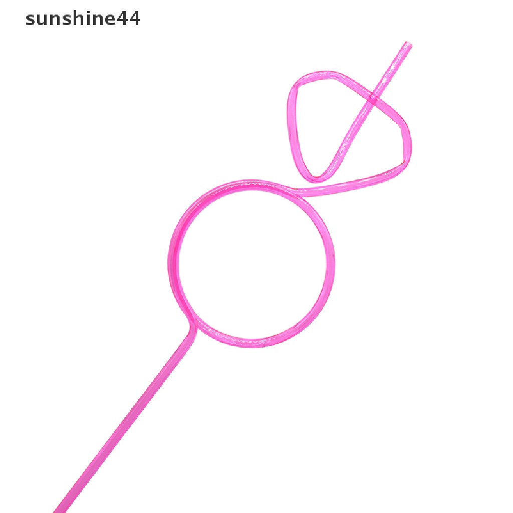 Sunshine Loop Straws Reusable Party Favors Drinking Suckers Rose Red Twisted Straws ID