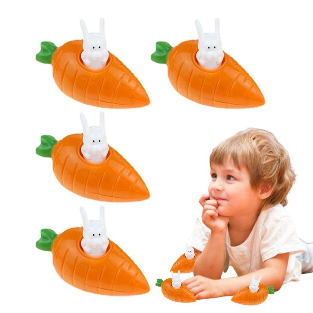 Mxbeauty Bunny Carrot Mobil Mainan Mini Plastik Untuk Perayaan &amp; Pesta Anak Souvenir Paskah Kendaraan Playset Hewan Bermain Mobil