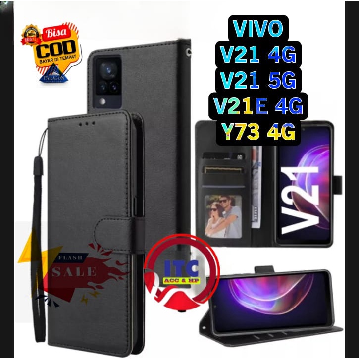CASE PREMIUM FLIP KULIT DOMPET TYPE HP VIVO V21 4G V21 5G V21E 4G Y73 4G V20 V20 SE DOMPET- FLIP COV