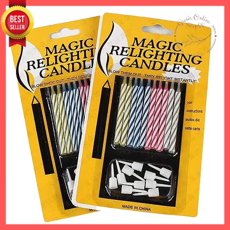 GOS -E401- Lilin Magic Ulang Tahun - Lilin Ulang Tahun - Candle Magic Relighting isi 10pcs