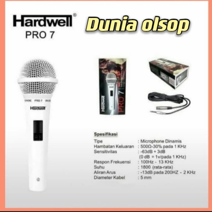 Mic Kabel Hardwell PRO7 garansi resmi original - Putih