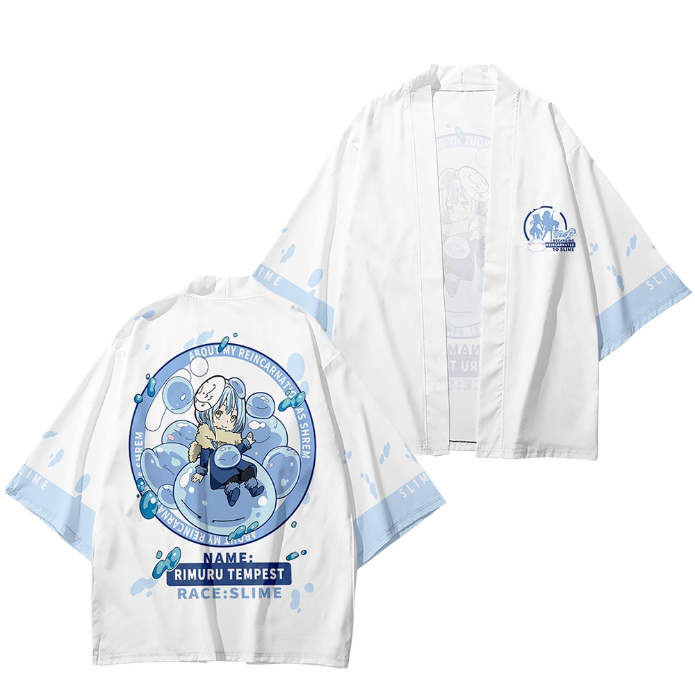 Anime Yukata Haori Tensei Shitara Slime Datta Ken Rimuru Tempest Theme Cosplay Kimono Cardigan Summe
