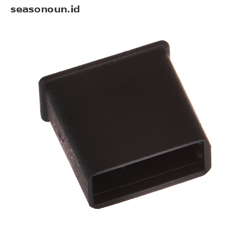 Seasonoun 10Pcs USB Dustproof Cover Pelindung Tutup Colokan Debu Plastik Tembus Hitam.