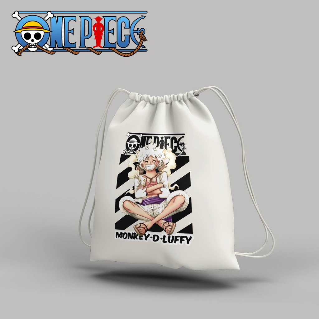 Stringbag Anime One piece luffy zoro sanji tas serut String bag anime Blacu premium