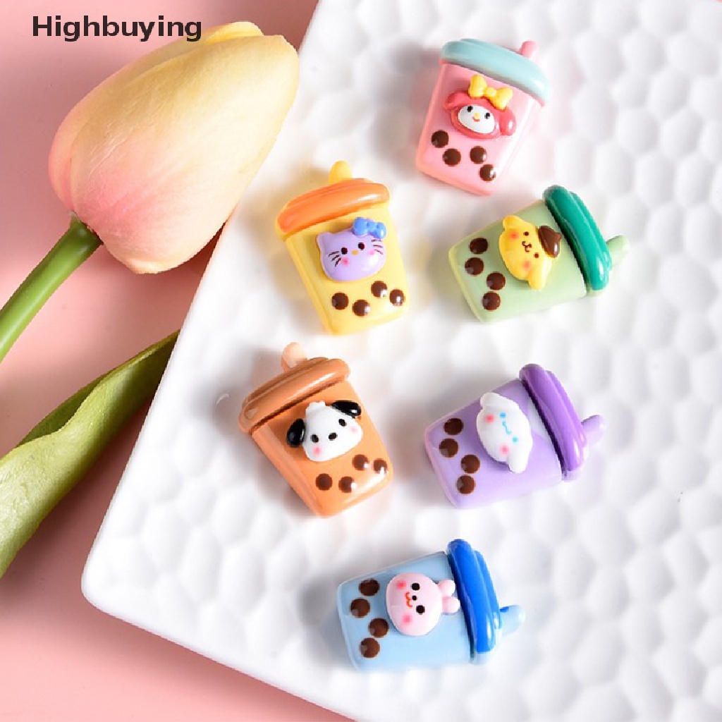 Hbid 10Pcs Kawaii Sanrios Kartun Susu Cangkir Teh Seri Resin Patch DIY Dekorasi Anting Telepon Shell Patch Aksesoris Rambut Perhiasan Mainan Glory