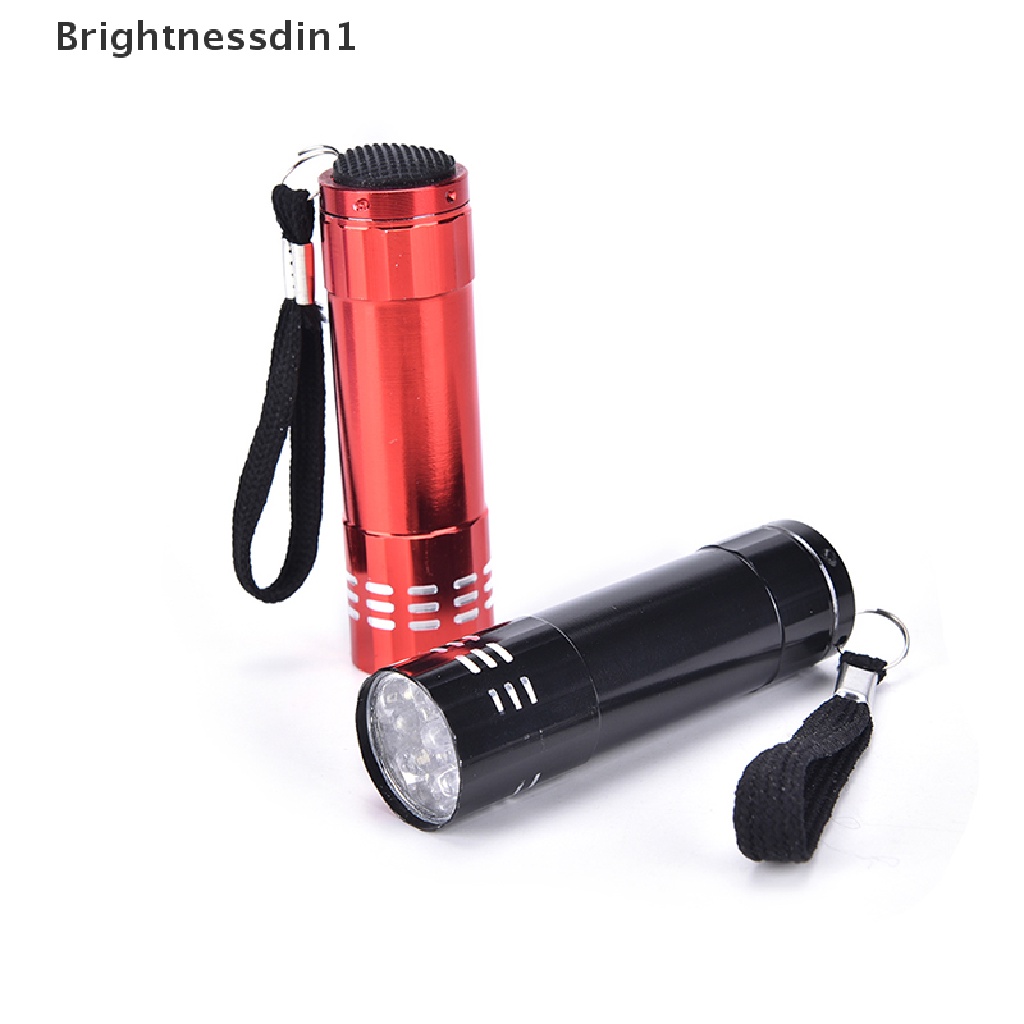 [Brightnessdin1] Senter LED Mini UV Ultra Violet 9lampu Inspeksi Blacklight Lampu Obor Butik