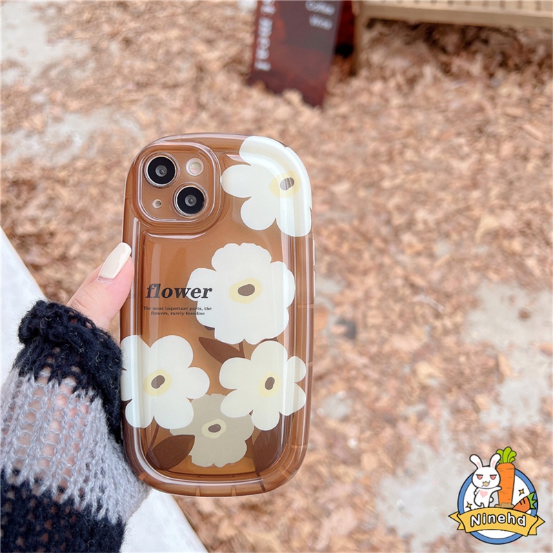 IPHONE Casing Kompatibel Untuk Iphone14 13 12 11 Pro Max X Xr Xs Max8 7 6 6s Plus ins Retro Bunga Silikon Sederhana Premium Merasa Bungkus Penuh Soft Case Shockproof Menebal Airbag Phone Case