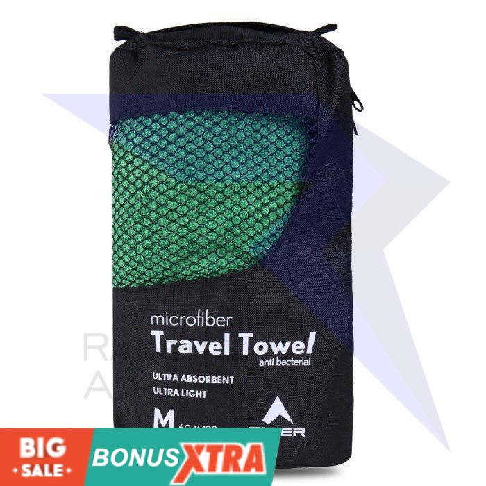 Handuk EIGER1989 TRAVEL TOWEL A Green 91000 3494 Original Bandung Keren KEREN AWET