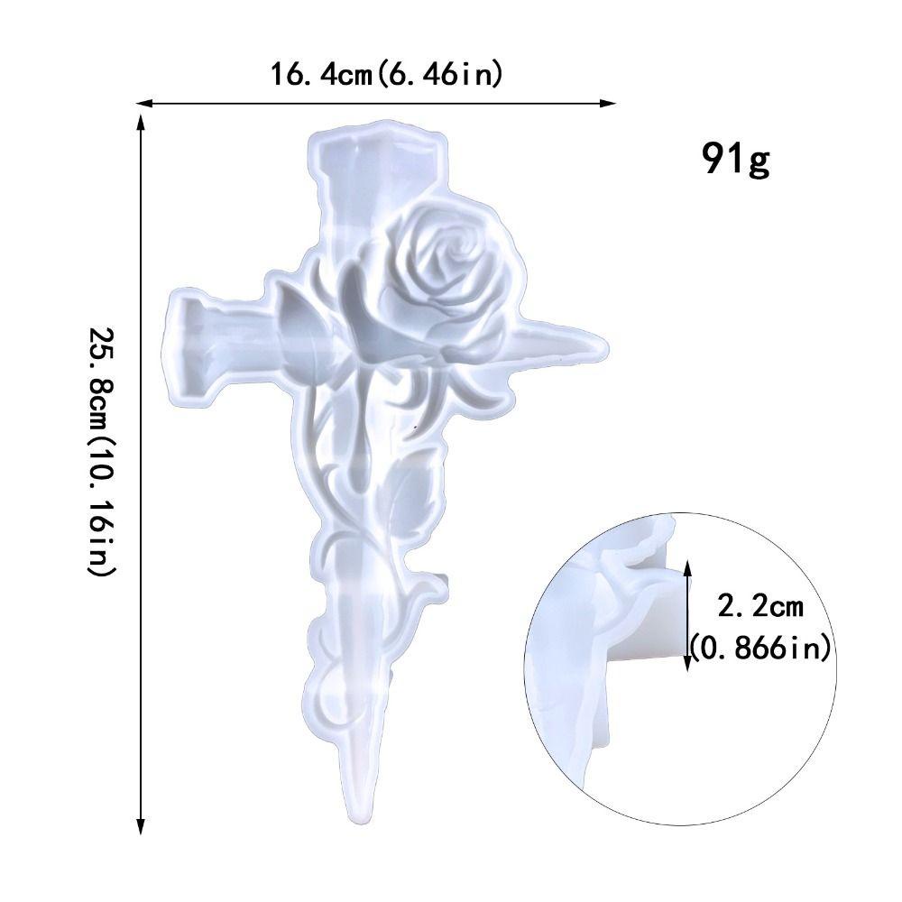 Solighter Cross Rose Cetakan Silikon Handmade Kristal Epoxy Dekorasi Dinding Casting Mold