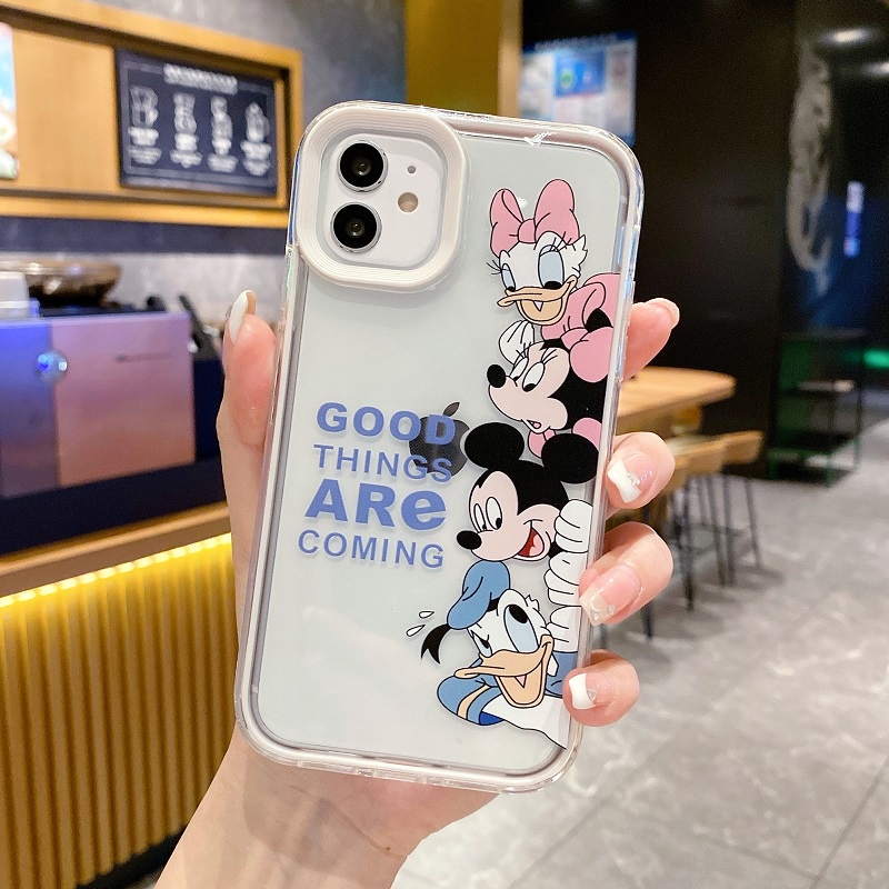 IPHONE Case Pelindung 3-in-1 Untuk Iphone14 13 12 11 Pro MAX X XR XS Max7 8 Plus Kartun Lucu Mickey