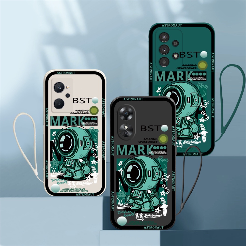 Realme C35 C33 C31 C30 C21Y C25Y C21 RealmeC11 C25 C15 C12 C3 C2 Realme 8i 8 pro 5 5i 6i C17 Green series Astronot Lembut Silikon Casing Cover DGX