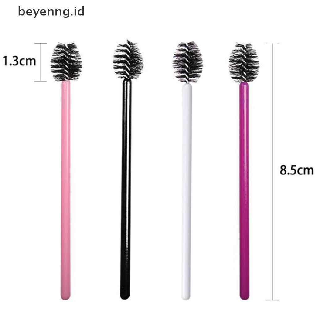 Beyen 50pcs Sisir Sikat Bulu Mata Sekali Pakai Maskara Tongkat Bulu Mata Ekstensi Aplikator ID