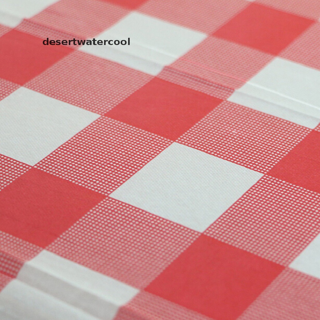 Deid Red Gingham Plastic Disposable Wipe Check Taplak Meja Pesta Outdoor Piknik BBQ New Gingham Plastik Lap Sekali Pakai Cek Taplak Meja Pesta Outdoor Piknik BBQ Gingham Plastik D