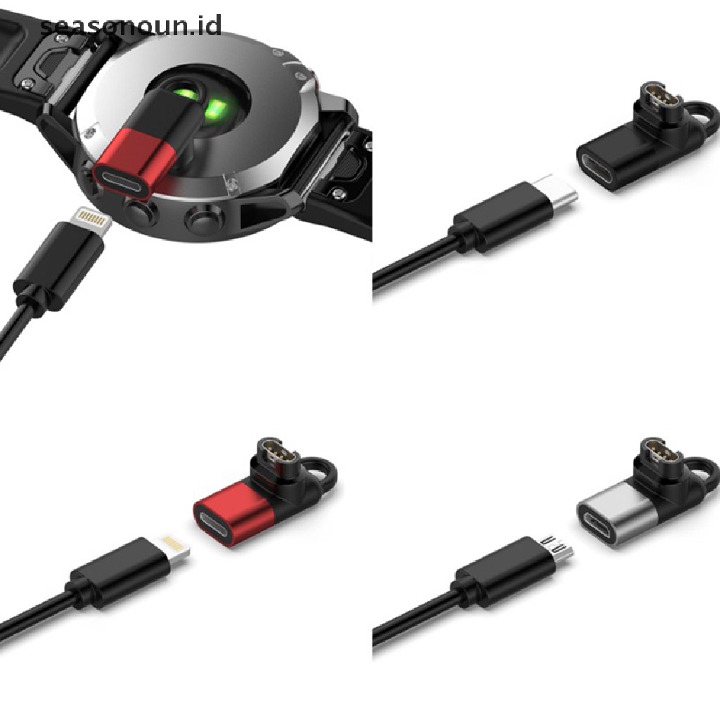 Seasonoun Female Type C Ke 4pin Konektor Charger Converter Adapter Untuk Fenix7/7x/7s.