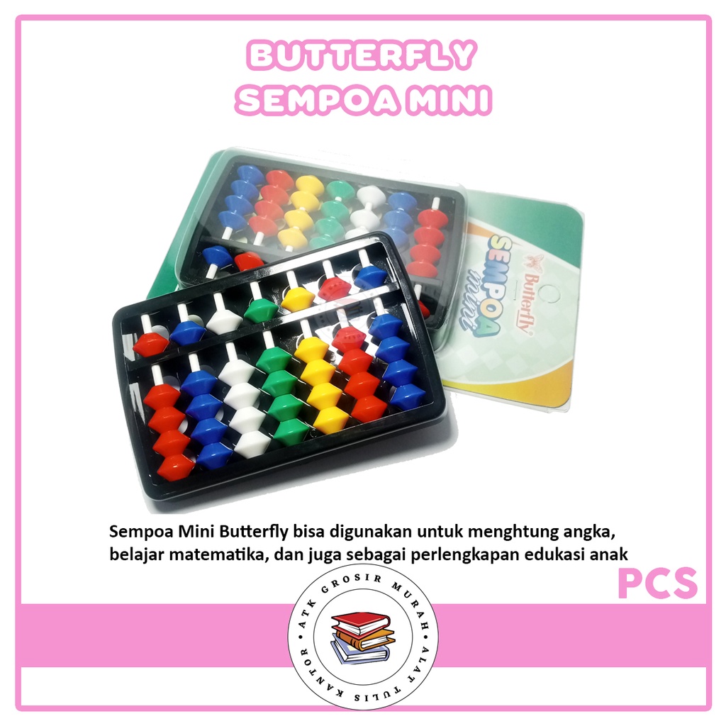 

BUTTERFLY - BT Sempoa Mini - abacus - Alat Hitung Manual Kecil - Pcs