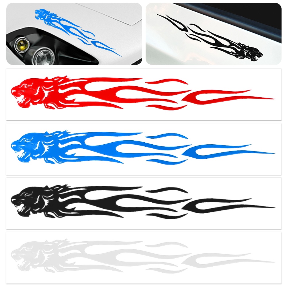 2 Pcs Tiger Flame Totem Mobil Decals Stickers Reflektif 20 cm Motor Stiker Dekorasi Kreatif Fashion Mobil Styling Stiker