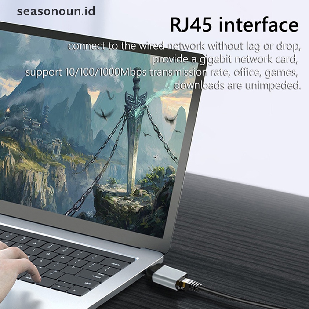 Seasonoun USB C To HDMI-compatible Dp Gb Mini Dp Vga Adapter Converter 4K HD Proyeksi Video Display Converter 60Hz Vedio Transfer Converter.