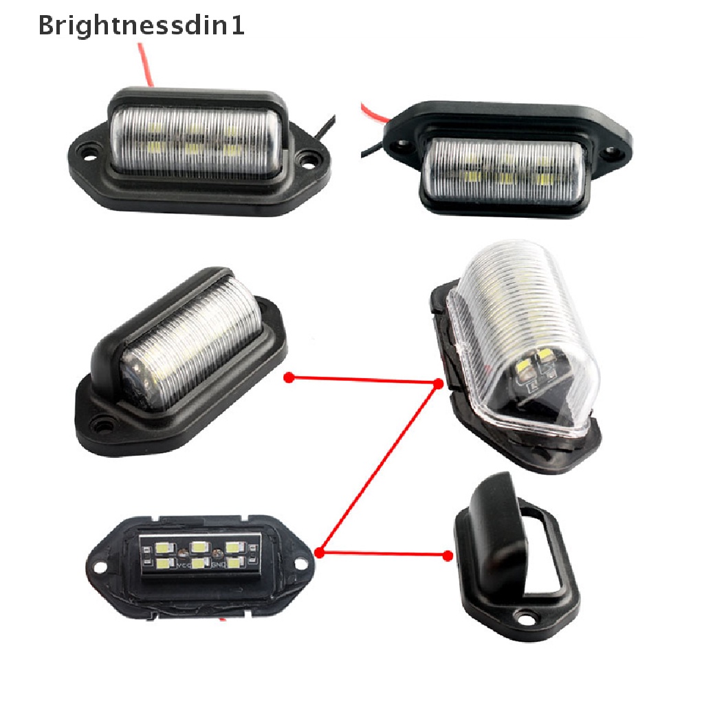 [Brightnessdin1] 6lampu Plat Nomor Mobil Led Untuk Suv Mobil Truk Bus Dan Trailer Tail Lamp Side Lamp Step Lamp Bohlam Putih Produk Mobil Lampu Plat Nomor Butik