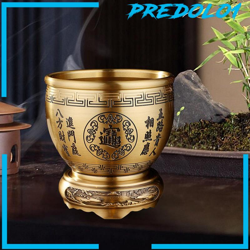 [Predolo1] Mangkok Feng Shui Kuningan Hadiah Meja Uang Bank Patung Figurine Baskom Harta Karun