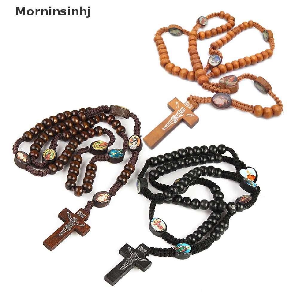 Mornin Kalung Katolik Kristen Kalung Liontin Salib Wanita Rosario Kalung Doa id