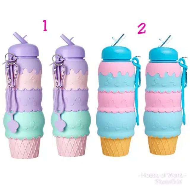 SMIGGLE DRINK BOTTLE SILICONE ICE CREAM-BOTOL MINUM SILIKON SMIGGLE