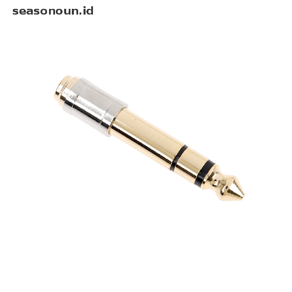 Seasonoun 1Pc 6.35mm Ke 3.5mm Converter 1per4 &quot;Pria1 /8&quot; Female 6.35 Ke 3.5 Jack Headphone Audio Adapter Konektor Mikrofon Adaptor Colokan Stereo.