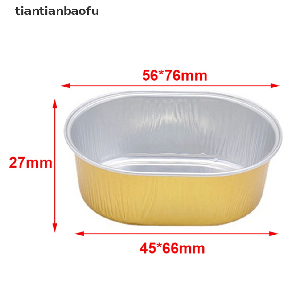 [tiantianbaofu] 10pcs Aluminium Foil Baking Cup Tahan Panas Kue Cups Cetakan Dengan Tutup Cupcake Boutique