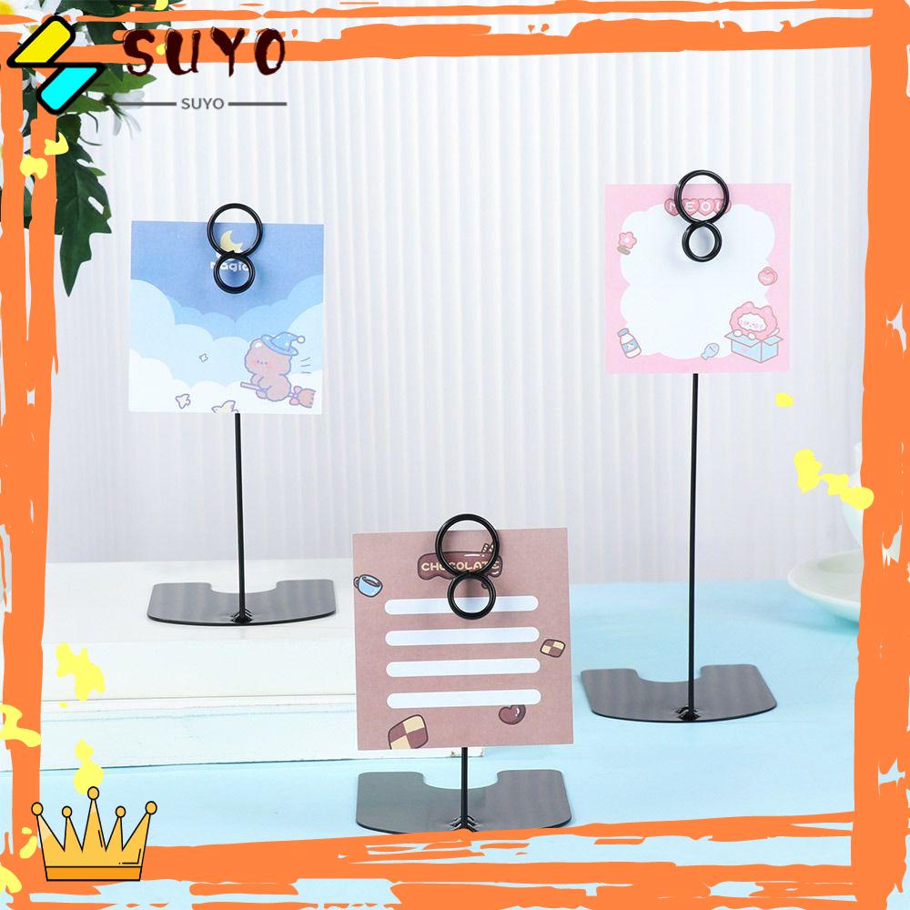 Suyo 2Pcs Tempat Kartu Holder Desktop Dekorasi Pernikahan Foto Klip Price Label Holder