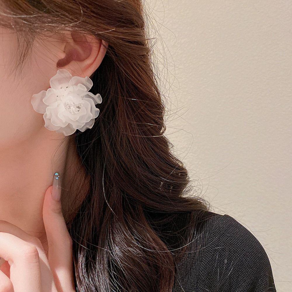 Anting Tindik Nanas Bunga Elegan925 Silver Needle Ear ornaments