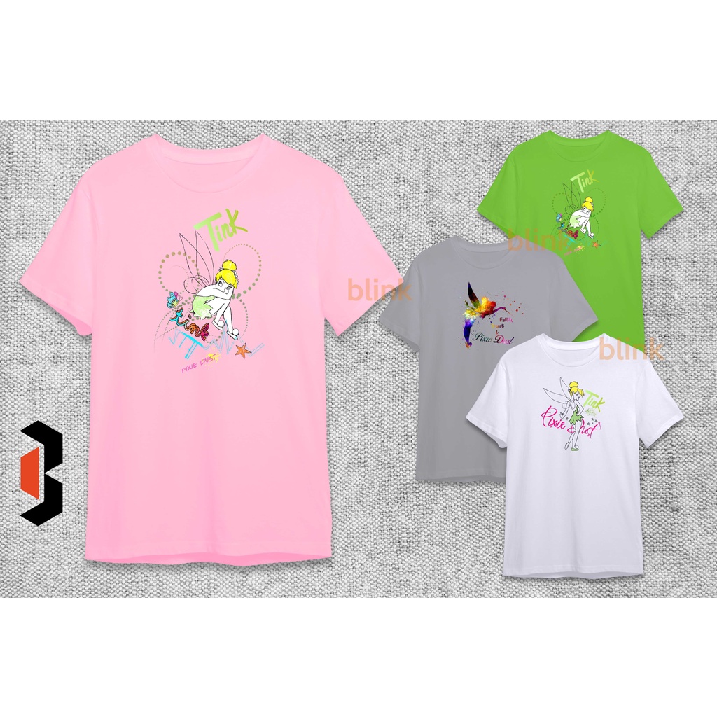 Kaos wanita tinkerbell/ kaos wanita katun / baju kaos blink katun - tink