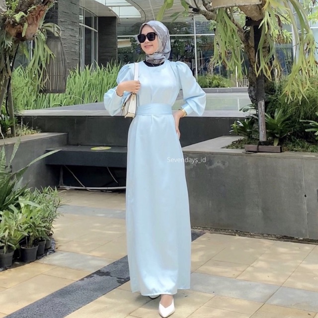 Dress Satin Gamis Bahan Satin Murah Terbaru Lebaran