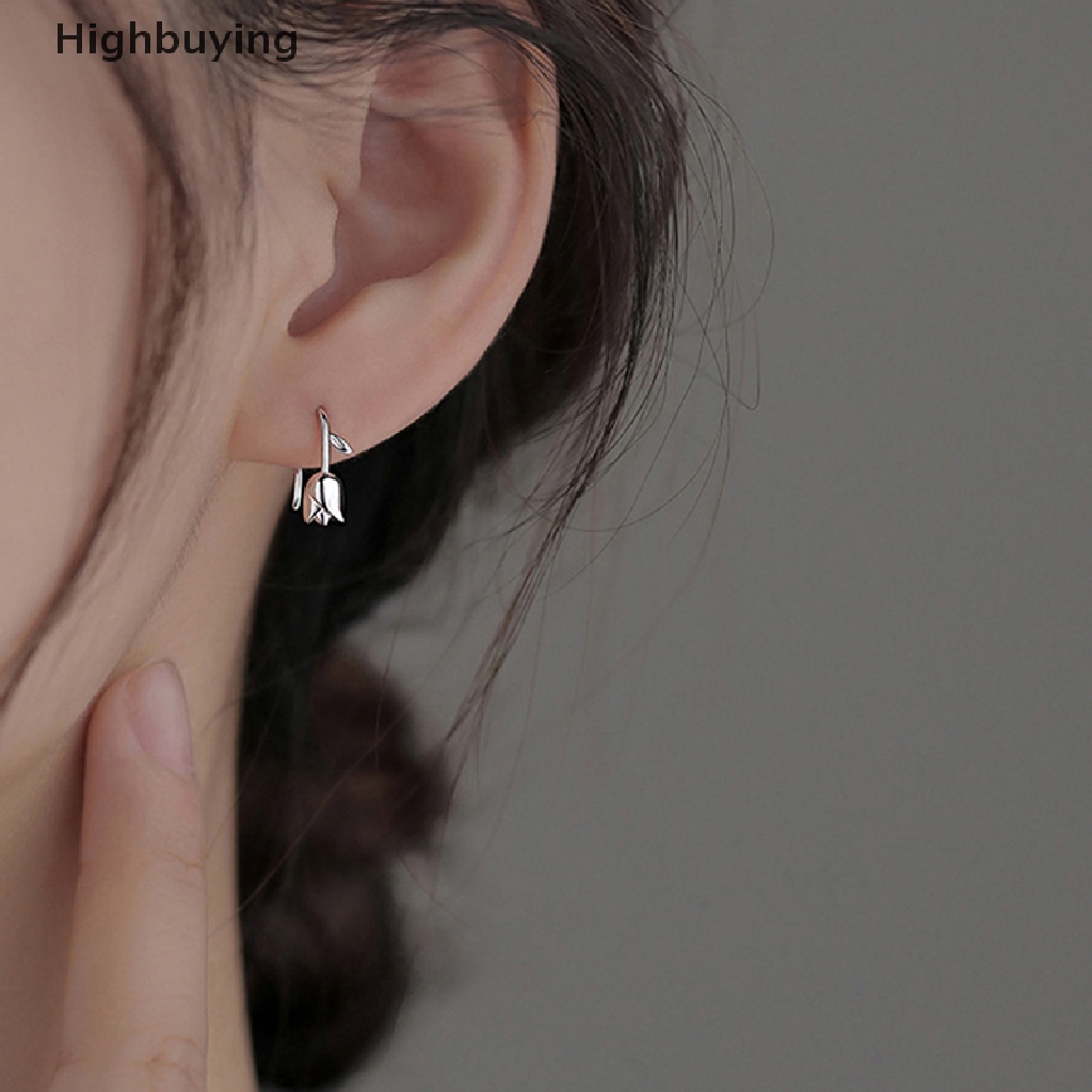 Hbid Anting Wanita Tulip Silver Earrings Designer Sense Perhiasan Aksesoris Grosir Anting Wanita Glory