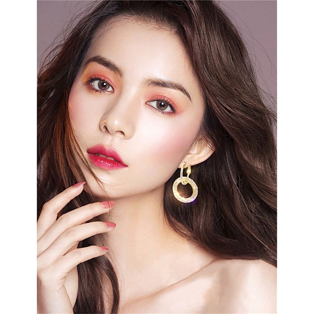 Tahun Gaya Baru Trendi High-End Lingkaran Geometris Anting Menjuntai Kecil Perempuan Korea Classy Influencer Earrings