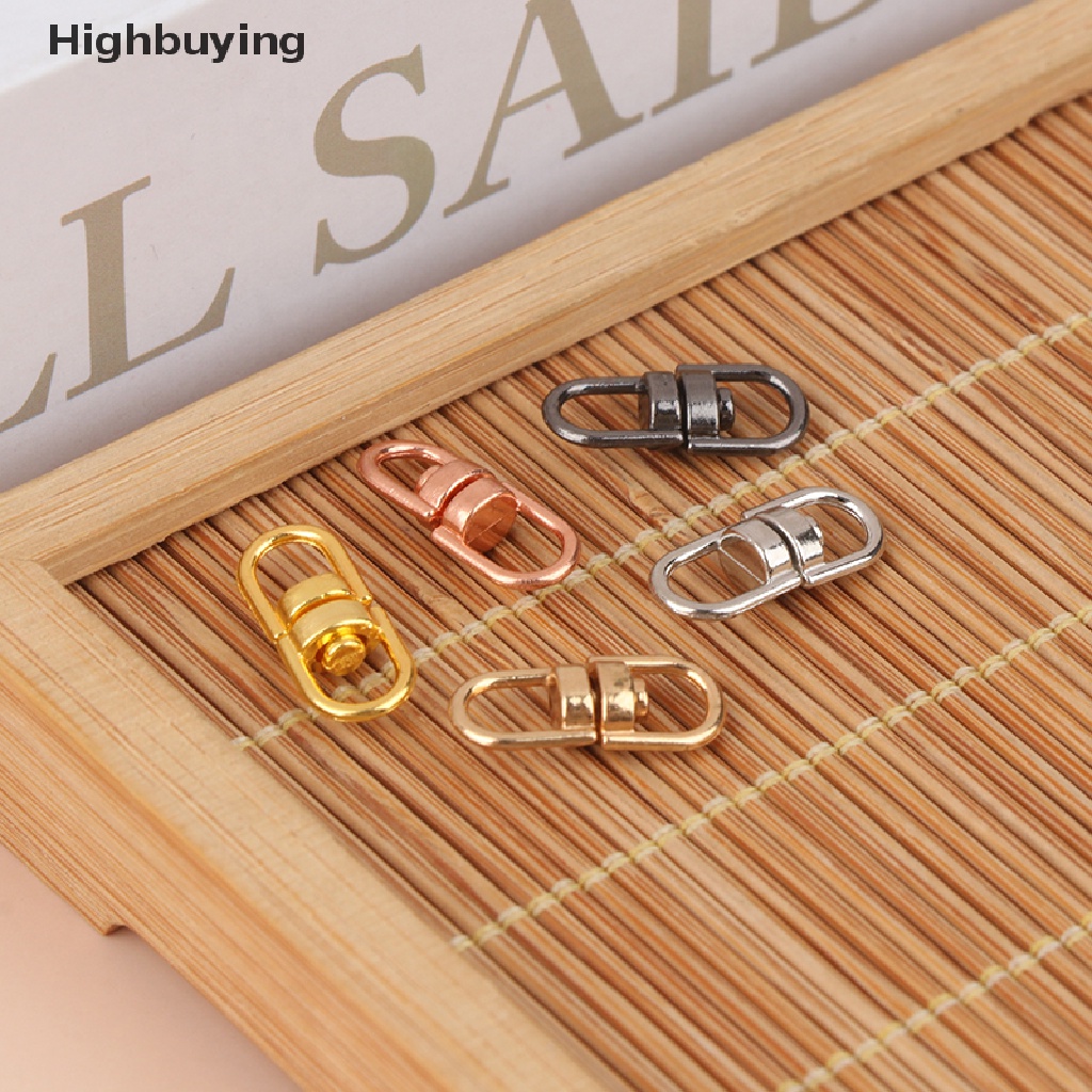 Hbid 20pcs Zinc Alloy Rotate Buckle Key Rings 1.6 cm Putar Anjing Gesper Holder Konektor Keyfob DIY Gantungan Kunci Liontin Aksesoris Glory