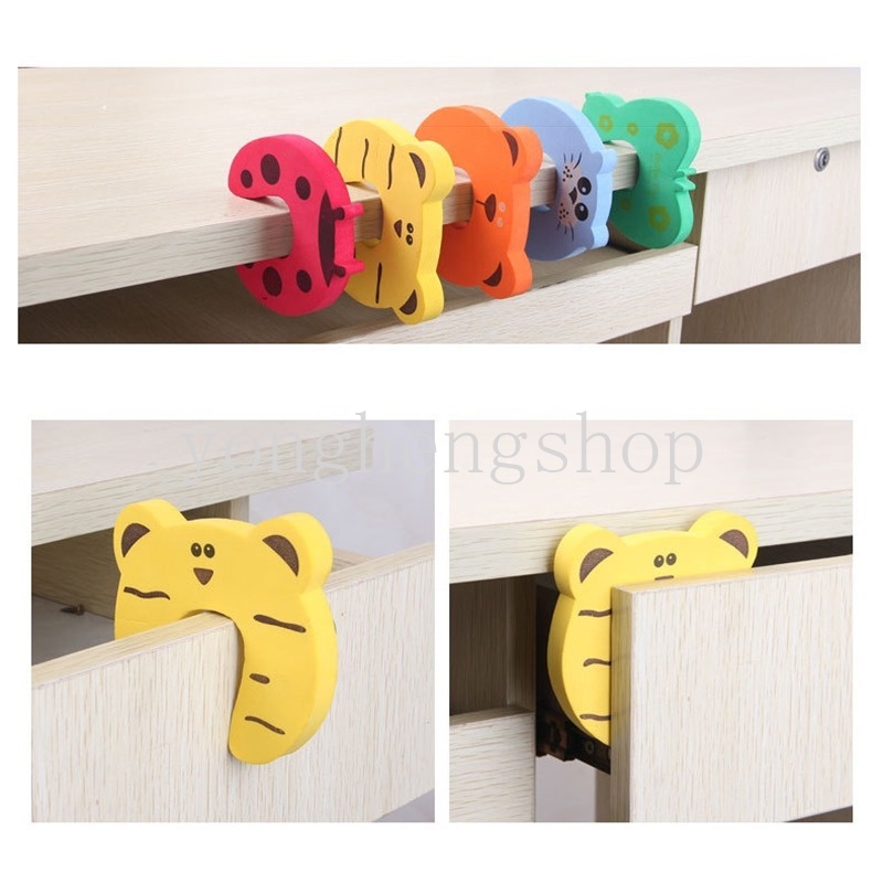 Kartun Hewan Lucu Berbentuk EVA Door Stopper Anak Pelindung Jari Dinding Perlindungan Shockproof Door Crash Pad Untuk Bayi Pengaman Laci Lemari Alat Anti Jepit