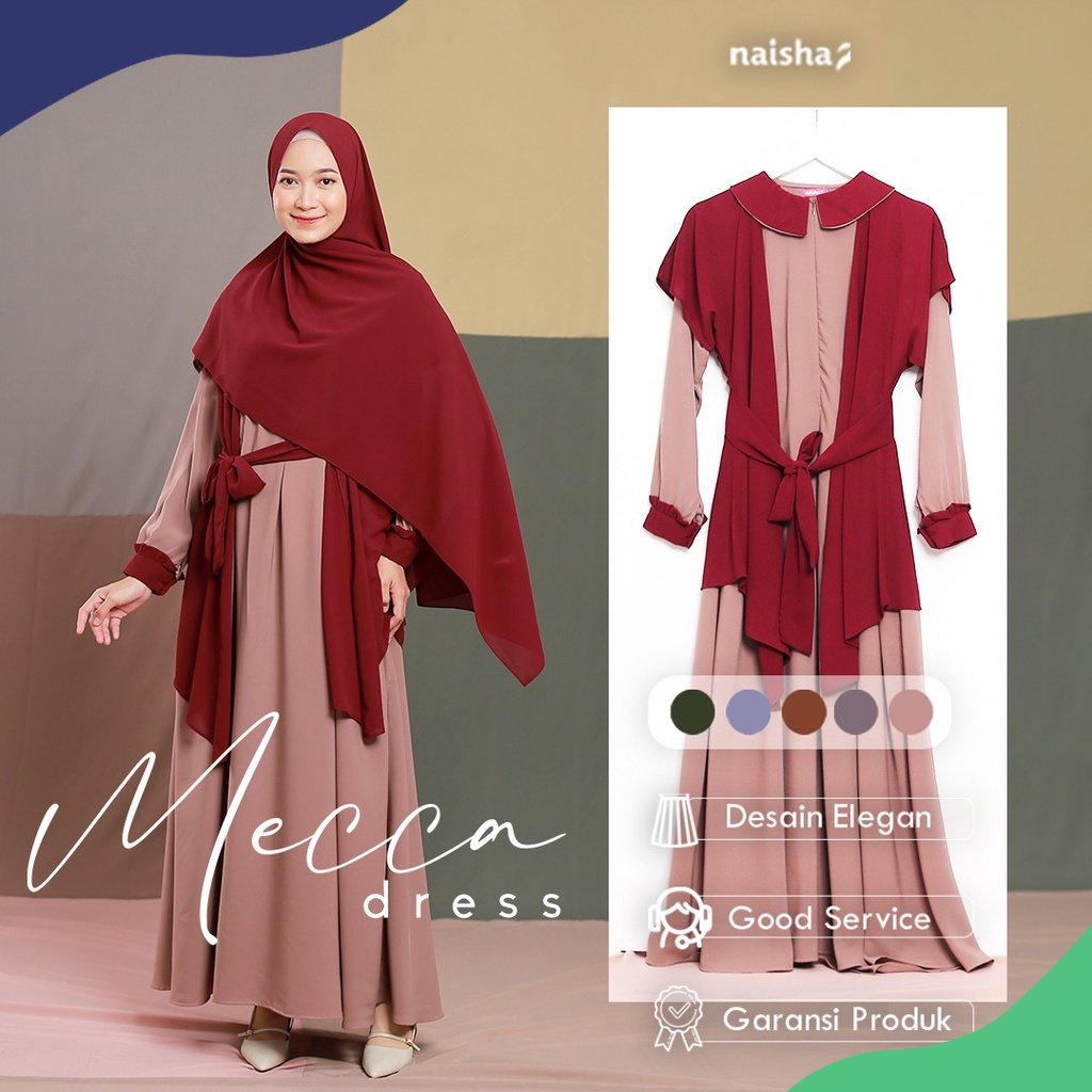 Naisha Official / Mecca Dress / Mecca Family Set / Gamis Couple / Gamis Mecca / Sarimbit Keluarga