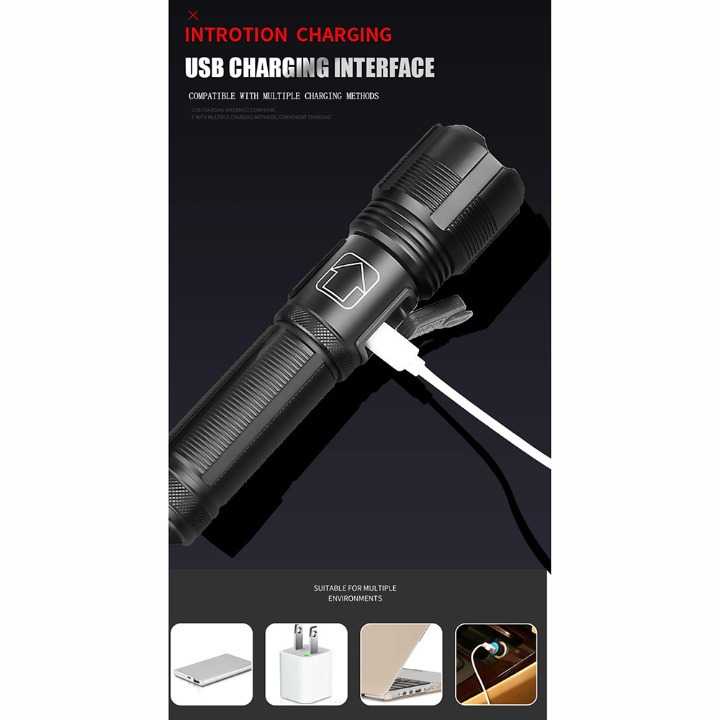 Ceholyd Senter LED Tactical Flashlight Zoomable Head XHP70 400 Lumens - P7